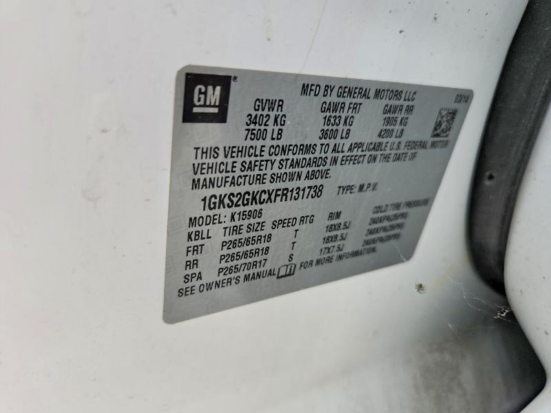 Продаж на аукціоні авто 2015 Gmc Yukon Xl, vin: 1GKS2GKCXFR131738, номер лоту: 60415976