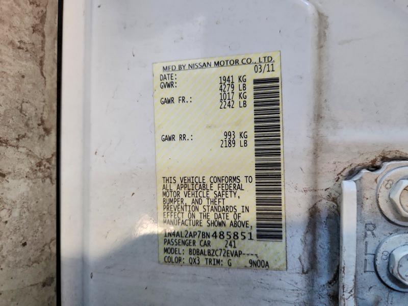 Продаж на аукціоні авто 2011 Nissan Altima, vin: 1N4AL2AP7BN485851, номер лоту: 63406176