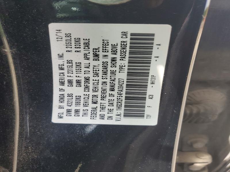 Продаж на аукціоні авто 2015 Honda Accord, vin: 1HGCR2F54FA094227, номер лоту: 62192256