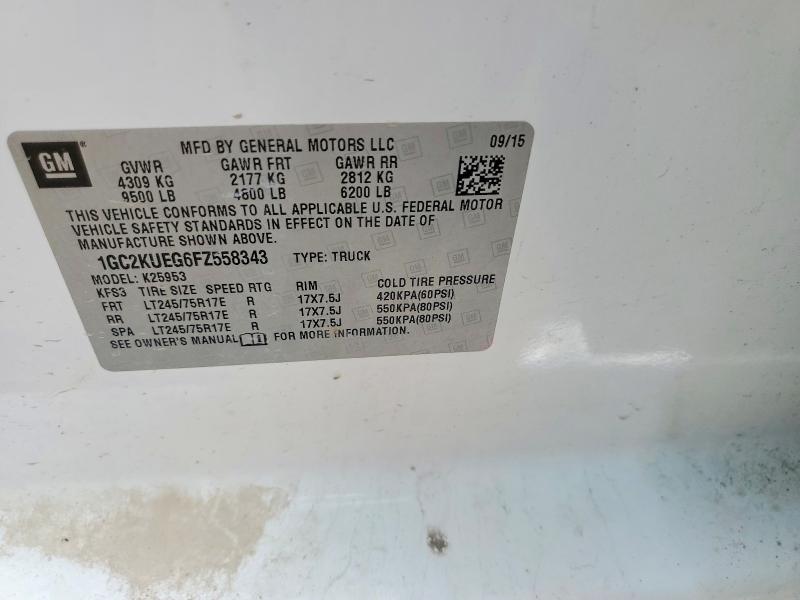 59178616 :رقم المزاد ، 1GC2KUEG6FZ558343 vin ، 2015 Chevrolet 2500 مزاد بيع