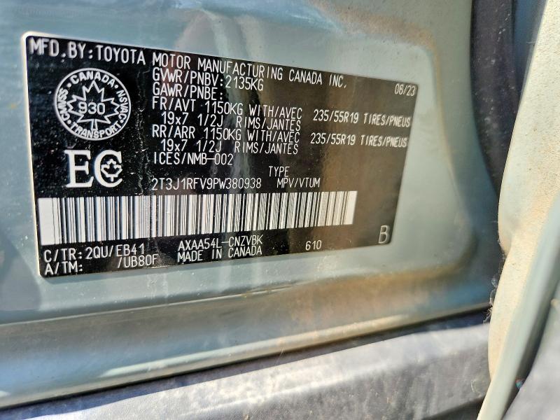 52781926 :رقم المزاد ، 2T3J1RFV9PW380938 vin ، 2023 Toyota Rav4 مزاد بيع