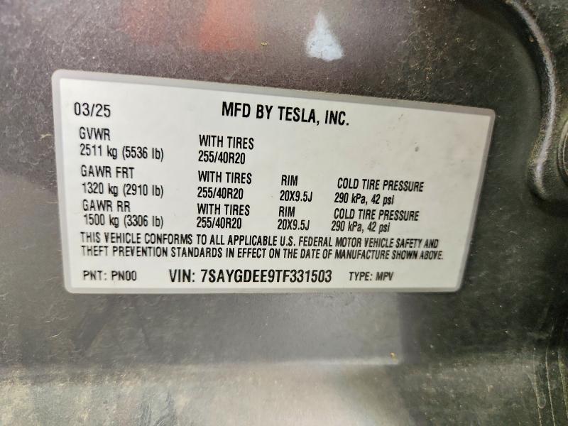 Aukcja sprzedaży 2026 Tesla Model Y, vin: 7SAYGDEE9TF331503, numer aukcji: 62443856