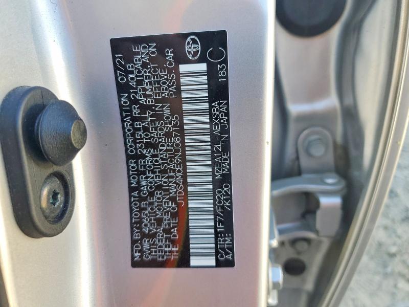 Aukcja sprzedaży 2022 Toyota Corolla, vin: JTDS4MCE9NJ087135, numer aukcji: 61167346