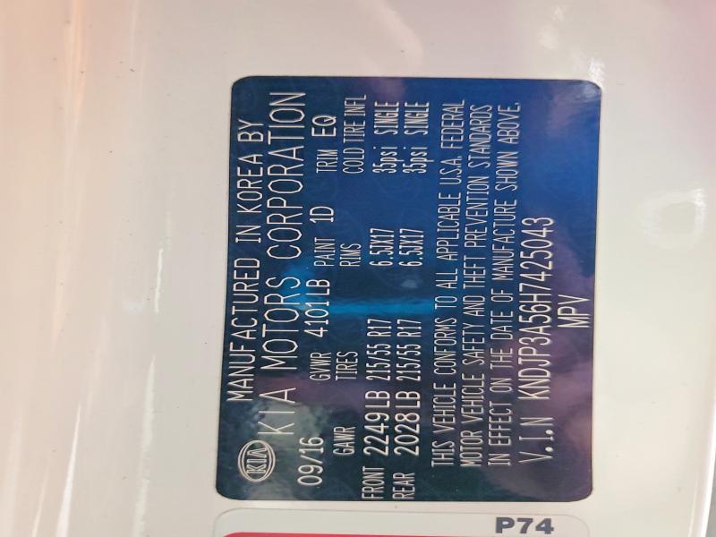 2017 Kia Soul მანქანა იყიდება აუქციონზე, vin: KNDJP3A56H7425043, აუქციონის ნომერი: 60007676