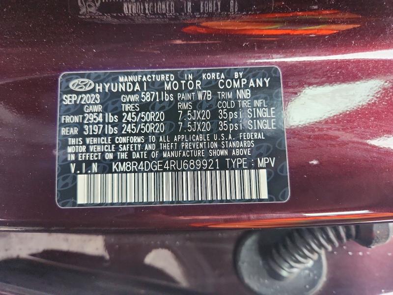 Aukcja sprzedaży 2024 Hyundai Palisade, vin: KM8R4DGE4RU689921, numer aukcji: 62655836
