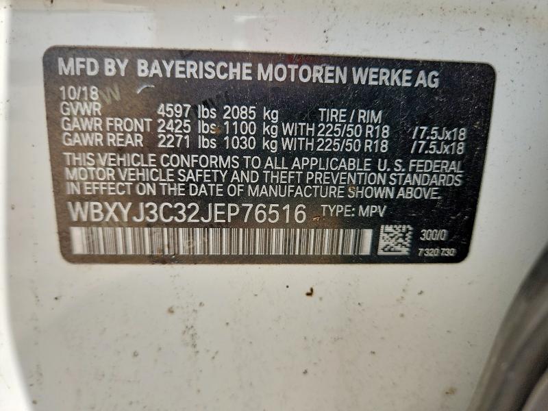 2018 Bmw X2 მანქანა იყიდება აუქციონზე, vin: WBXYJ3C32JEP76516, აუქციონის ნომერი: 63337296