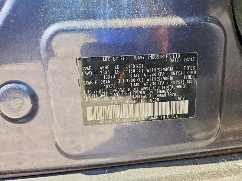 Aukcja sprzedaży 2015 Subaru Outback, vin: 4S4BSANC1F3318028, numer aukcji: 58024016