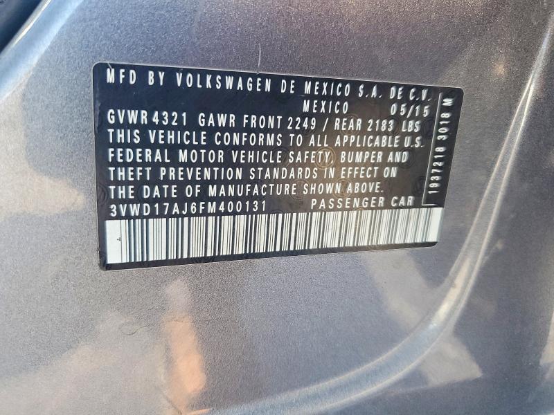 Продаж на аукціоні авто 2015 Volkswagen Jetta, vin: 3VWD17AJ6FM400131, номер лоту: 63610916
