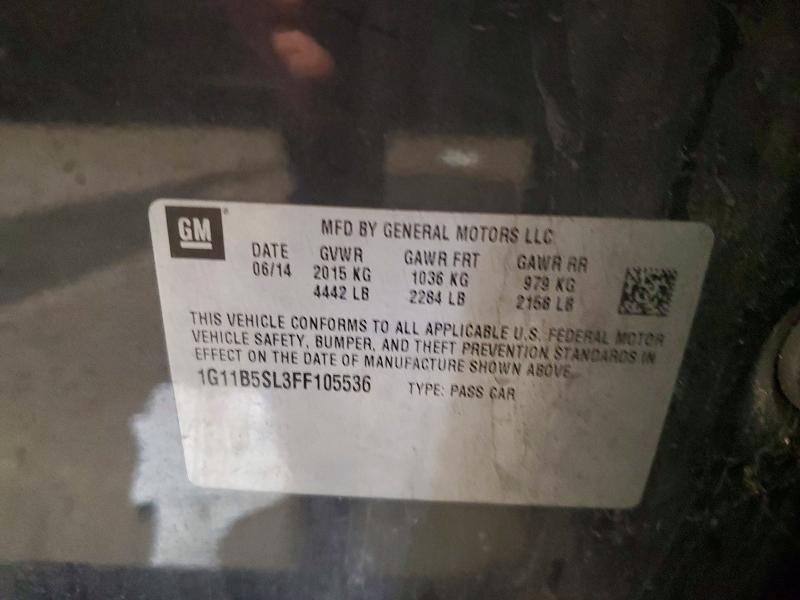 Aukcja sprzedaży 2015 Chevrolet Malibu, vin: 1G11B5SL3FF105536, numer aukcji: 59240706