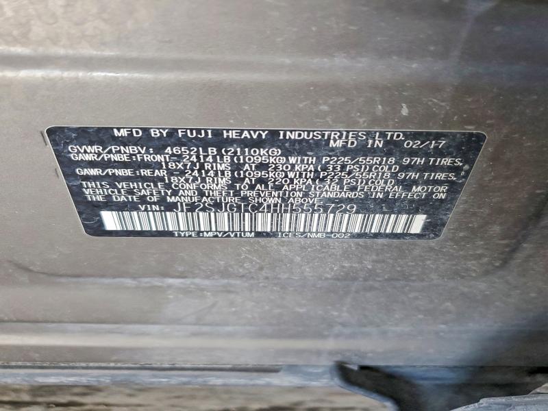 Продаж на аукціоні авто 2017 Subaru Forester, vin: JF2SJGTC4HH555729, номер лоту: 59367726