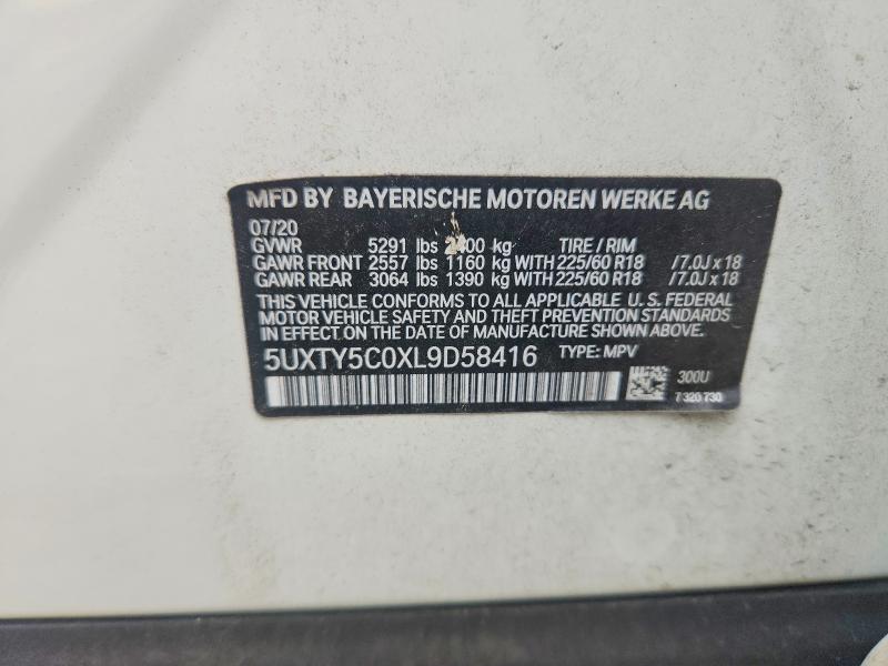 Продаж на аукціоні авто 2020 Bmw X3, vin: 5UXTY5C0XL9D58416, номер лоту: 61128136