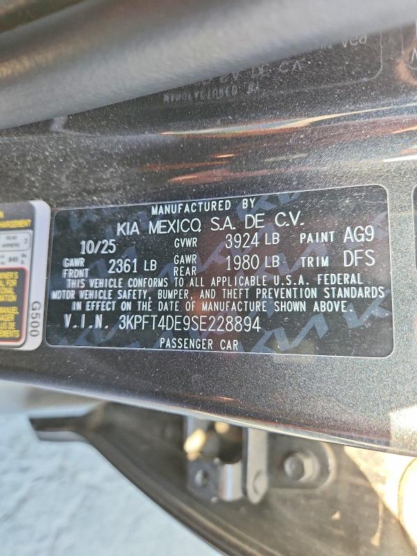 Продаж на аукціоні авто 2025 Kia K4, vin: 3KPFT4DE9SE228894, номер лоту: 61286206