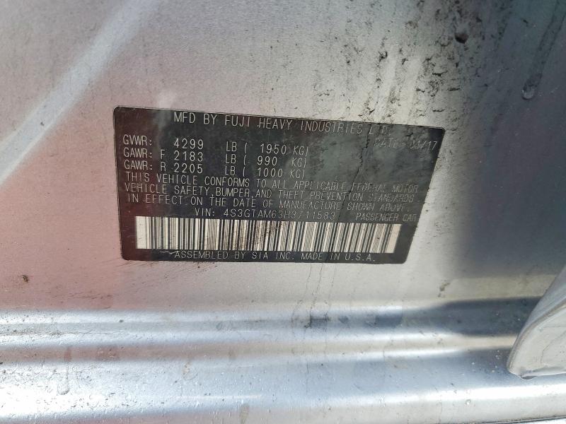 Aukcja sprzedaży 2017 Subaru Impreza, vin: 4S3GTAM63H3711583, numer aukcji: 59029766