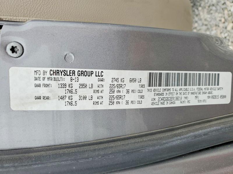 Продажа на аукционе авто 2014 Dodge Grand Caravan, vin: 2C4RDGBG3ER138210, номер лота: 59219646
