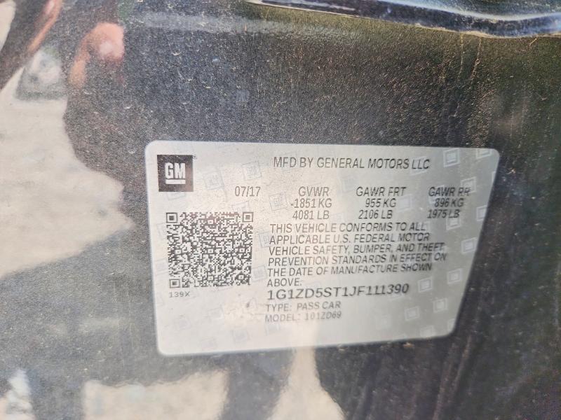Aukcja sprzedaży 2018 Chevrolet Malibu, vin: 1G1ZD5ST1JF111390, numer aukcji: 60779256