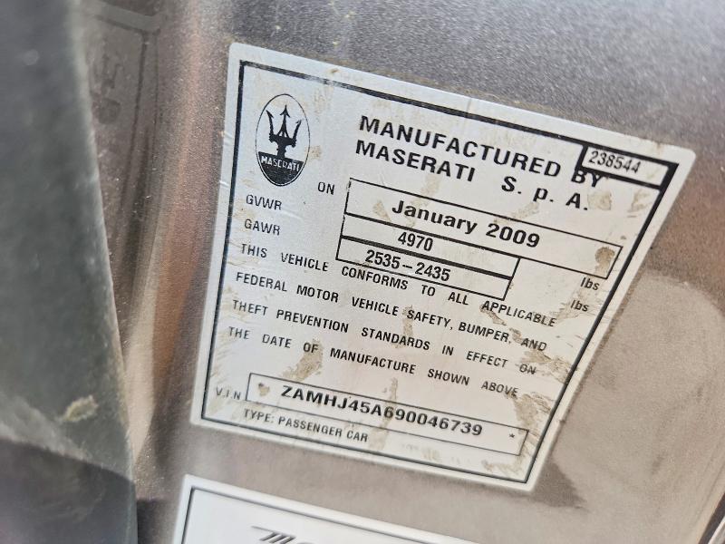 Продажа на аукционе авто 2009 Maserati Granturismo, vin: ZAMHJ45A690046739, номер лота: 63005066