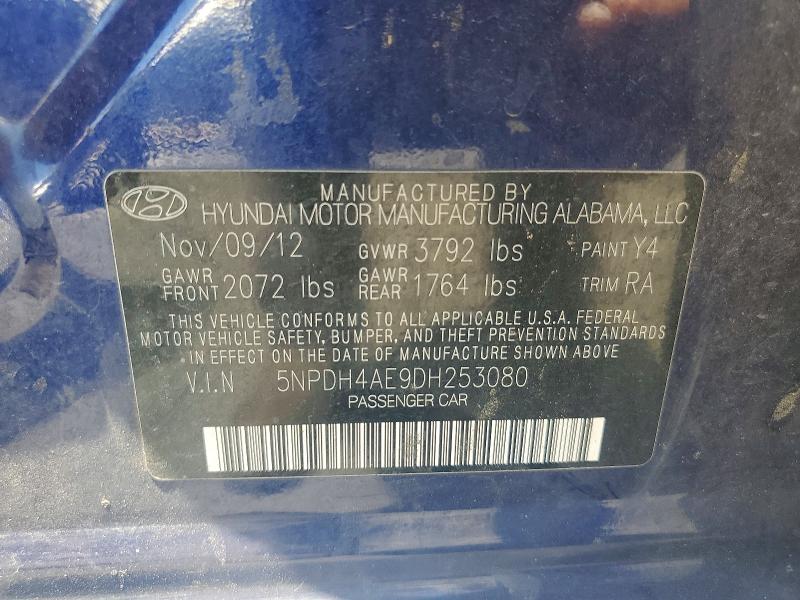 Продаж на аукціоні авто 2013 Hyundai Elantra, vin: 5NPDH4AE9DH253080, номер лоту: 60142066