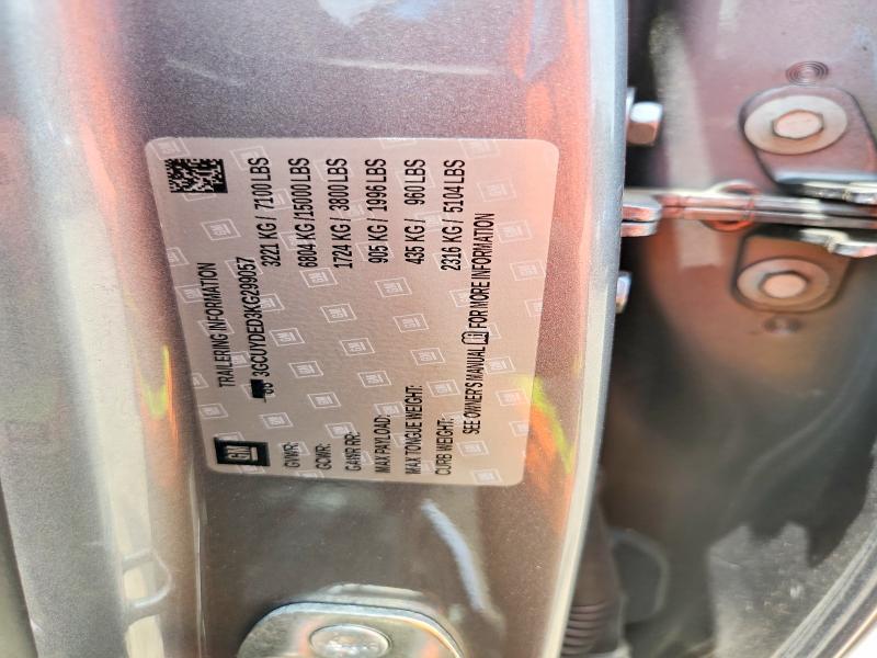 59605046 :رقم المزاد ، 3GCUYDED3KG299057 vin ، 2019 Chevrolet Silverado مزاد بيع