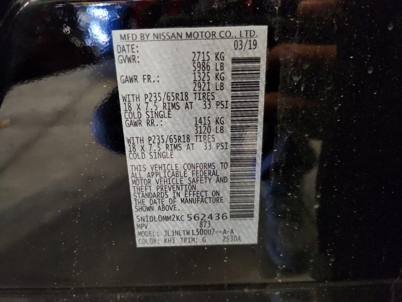 61163226 :رقم المزاد ، 5N1DL0MM2KC562436 vin ، 2019 Infiniti Qx60 مزاد بيع
