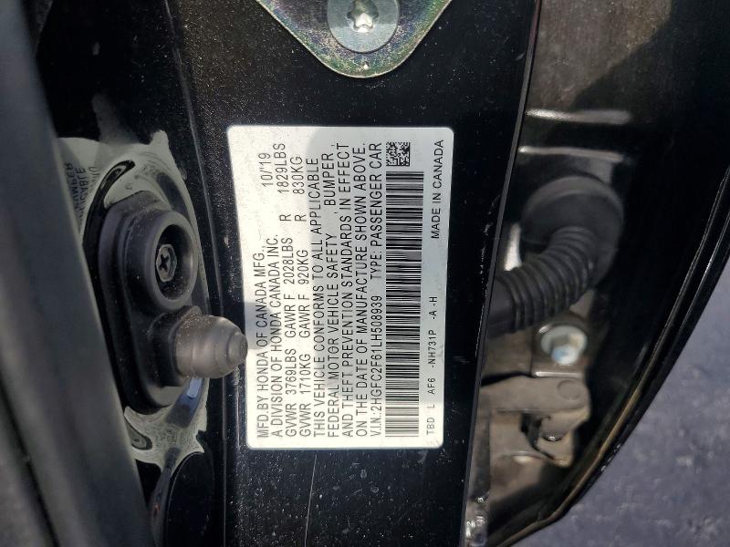 Aukcja sprzedaży 2020 Honda Civic, vin: 2HGFC2F61LH508939, numer aukcji: 62261486