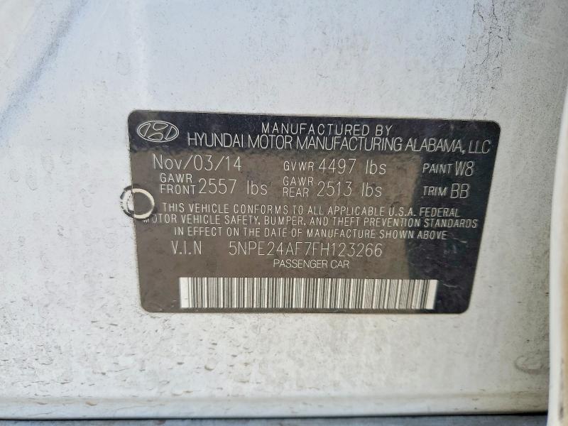 58974476 :رقم المزاد ، 5NPE24AF7FH123266 vin ، 2015 Hyundai Sonata مزاد بيع