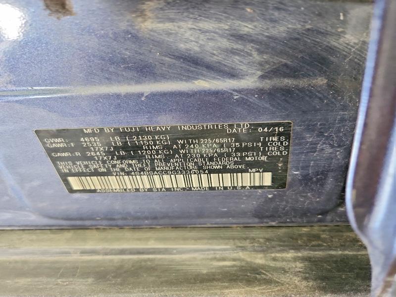 Aukcja sprzedaży 2016 Subaru Outback, vin: 4S4BSACC9G3336054, numer aukcji: 58932536