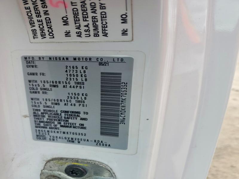 2021 Nissan Nv200 მანქანა იყიდება აუქციონზე, vin: 3N6CM0KN7MK705352, აუქციონის ნომერი: 55849546