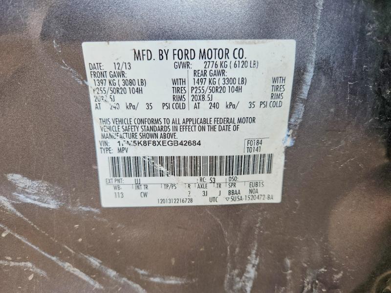 Продаж на аукціоні авто 2014 Ford Explorer, vin: 1FM5K8F8XEGB42684, номер лоту: 63136046