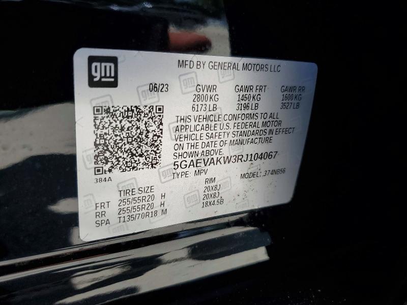 62452076 :رقم المزاد ، 5GAEVAKW3RJ104067 vin ، 2024 Buick Enclave مزاد بيع