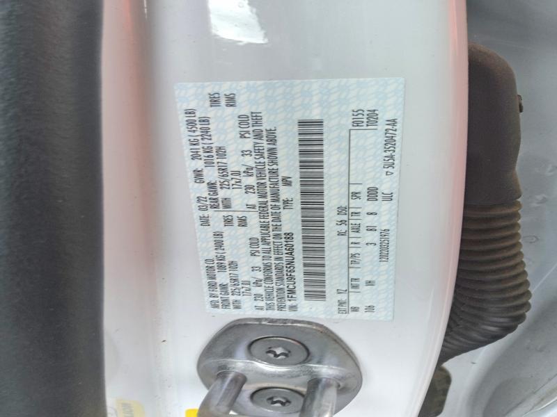 59387726 :رقم المزاد ، 1FMCU9F65NUA60188 vin ، 2022 Ford Escape مزاد بيع