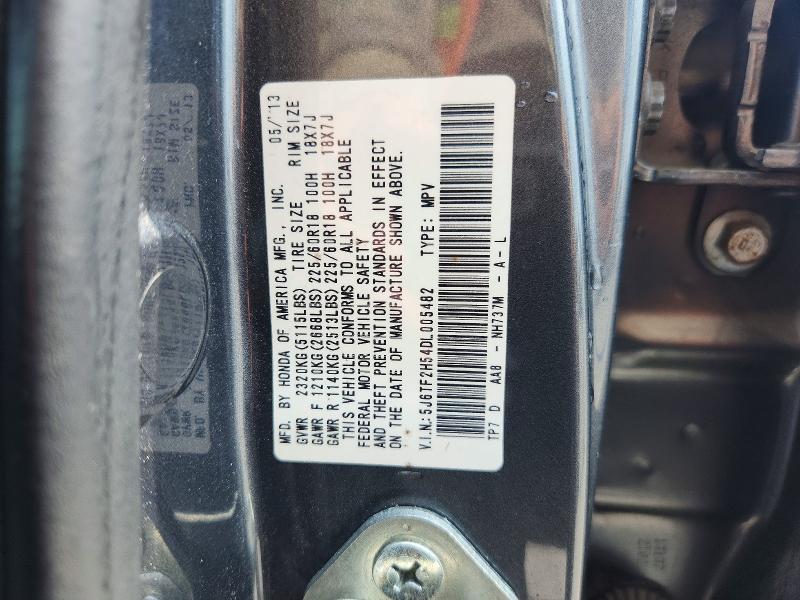 Aukcja sprzedaży 2013 Honda Crosstour, vin: 5J6TF2H54DL005482, numer aukcji: 62419796