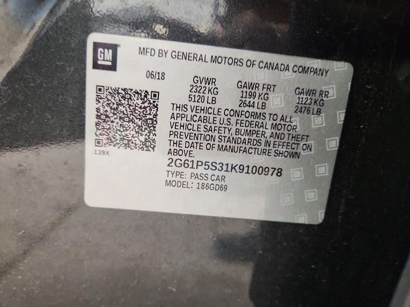 Aukcja sprzedaży 2019 Cadillac Xts, vin: 2G61P5S31K9100978, numer aukcji: 60208586