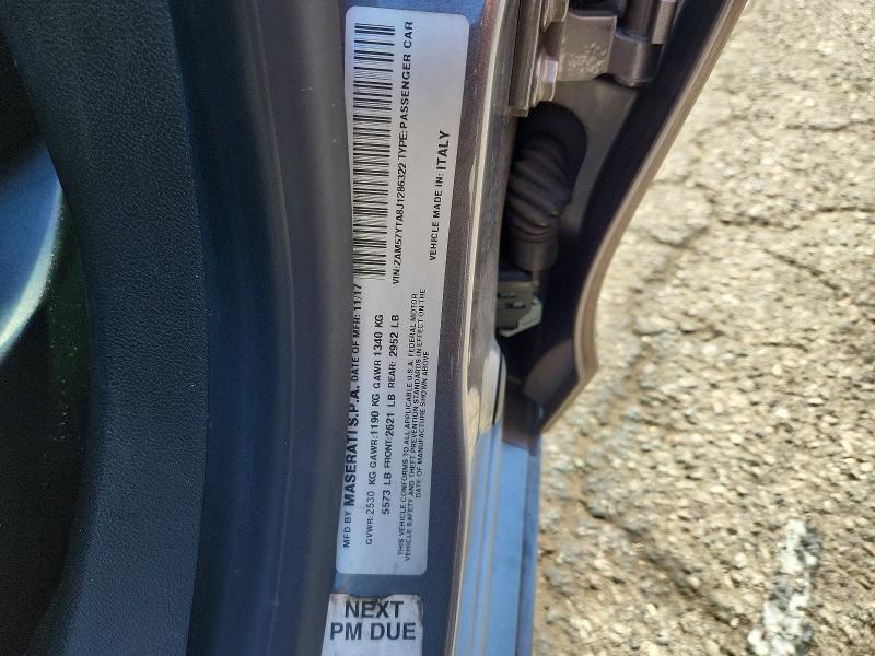 2018 Maserati Ghibli მანქანა იყიდება აუქციონზე, vin: ZAM57YTA8J1286322, აუქციონის ნომერი: 61344536