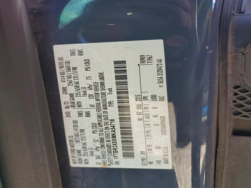 Продаж на аукціоні авто 2021 Ford Transit, vin: 1FTBR3X8XMKA54718, номер лоту: 57562276