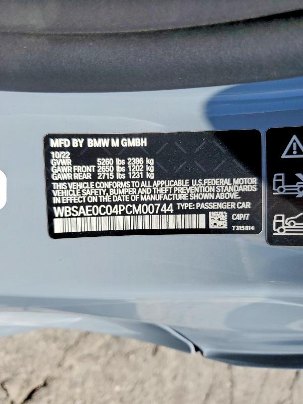 60963116 :رقم المزاد ، WBSAE0C04PCM00744 vin ، 2023 Bmw M8 مزاد بيع