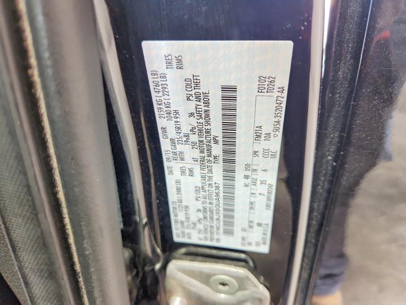 2016 Ford Escape მანქანა იყიდება აუქციონზე, vin: 1FMCU9JX0GUA96387, აუქციონის ნომერი: 61609956