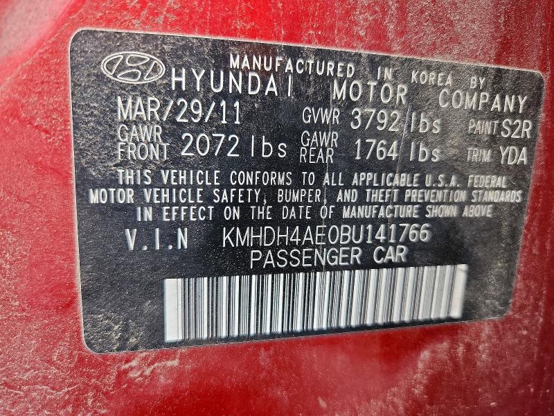 Aukcja sprzedaży 2011 Hyundai Elantra, vin: KMHDH4AE0BU141766, numer aukcji: 60927246
