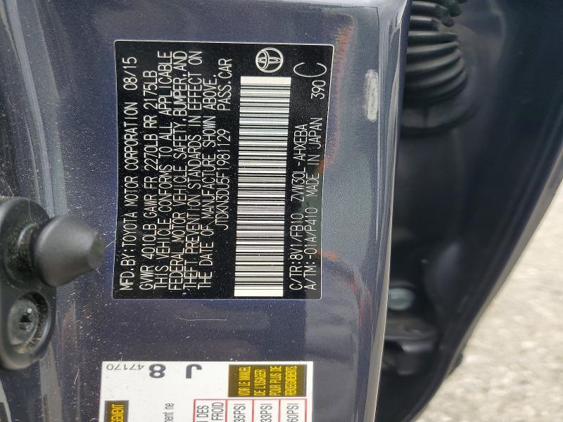 Aukcja sprzedaży 2015 Toyota Prius, vin: JTDKN3DU5F1981129, numer aukcji: 62817586