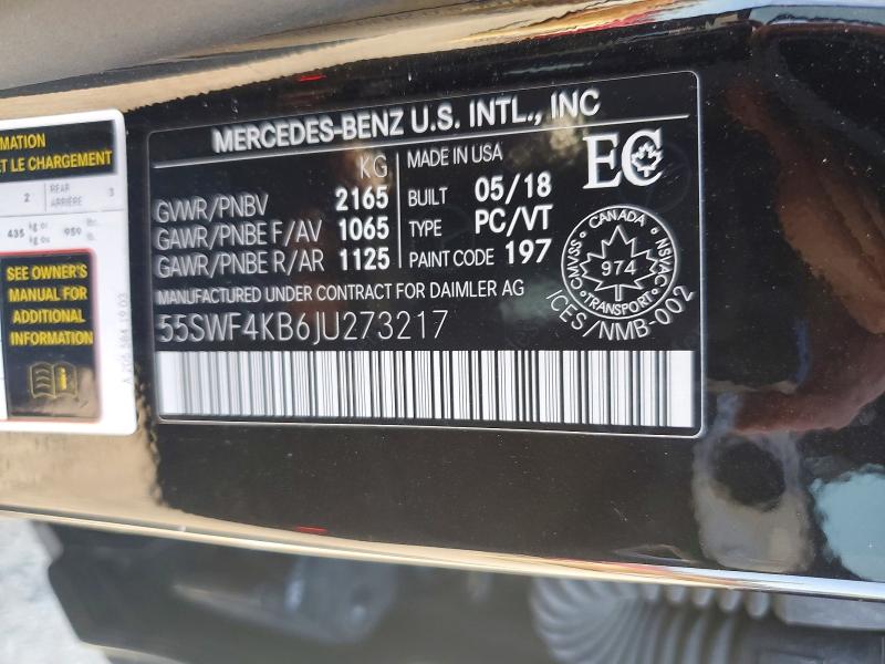 Продаж на аукціоні авто 2018 Mercedes-benz C, vin: 55SWF4KB6JU273217, номер лоту: 60121436