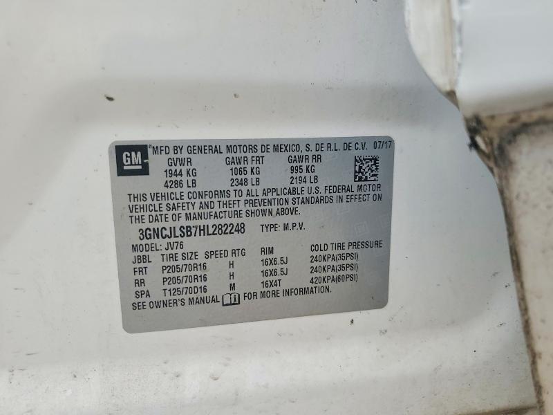 Продаж на аукціоні авто 2017 Chevrolet Trax, vin: 3GNCJLSB7HL282248, номер лоту: 62035076