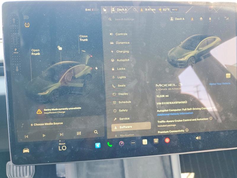 61397966 :رقم المزاد ، 5YJ3E1EAXSF941952 vin ، 2025 Tesla Model 3 مزاد بيع