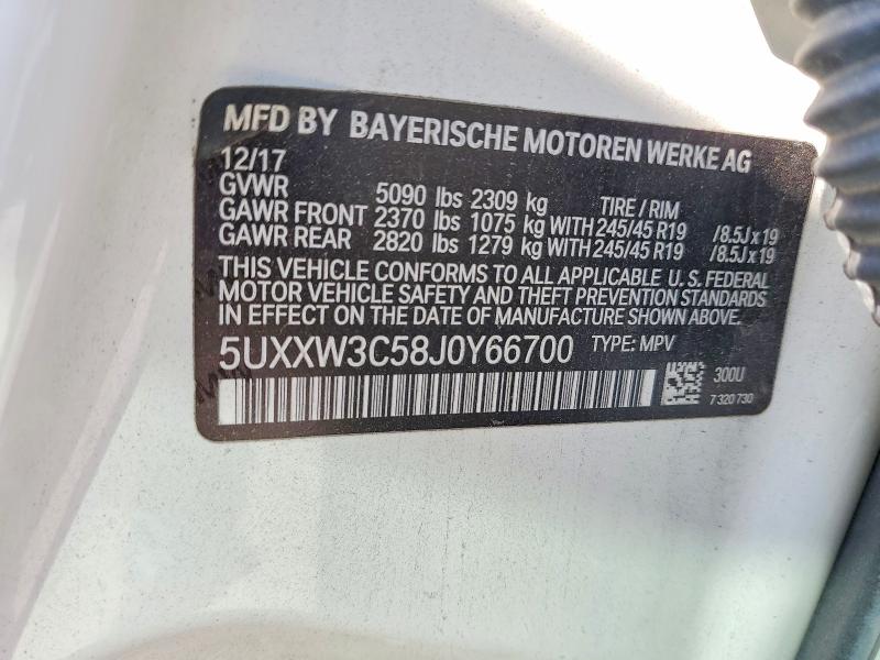 62407016 :رقم المزاد ، 5UXXW3C58J0Y66700 vin ، 2018 Bmw X4 مزاد بيع