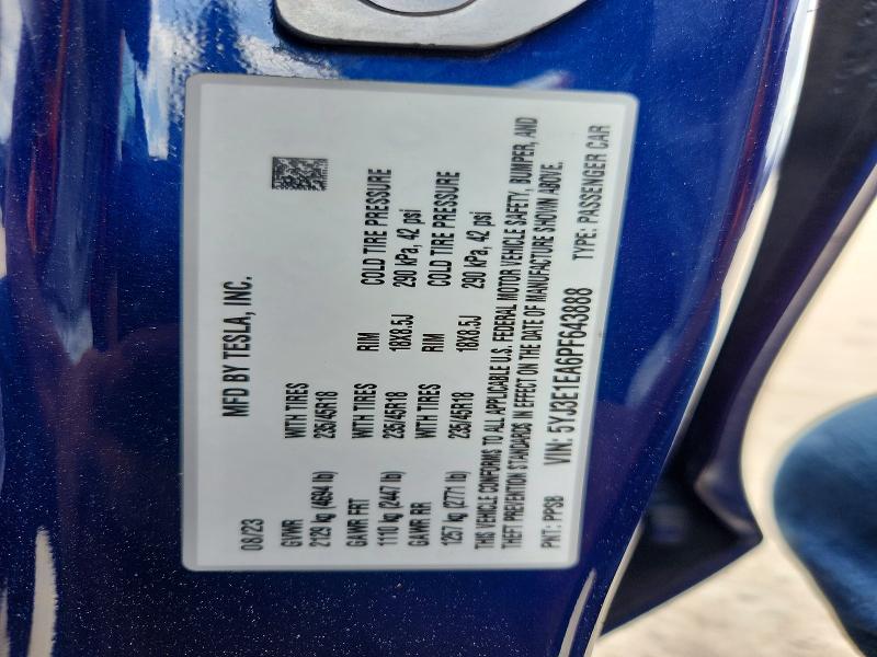 Aukcja sprzedaży 2023 Tesla Model 3, vin: 5YJ3E1EA6PF643888, numer aukcji: 59683296