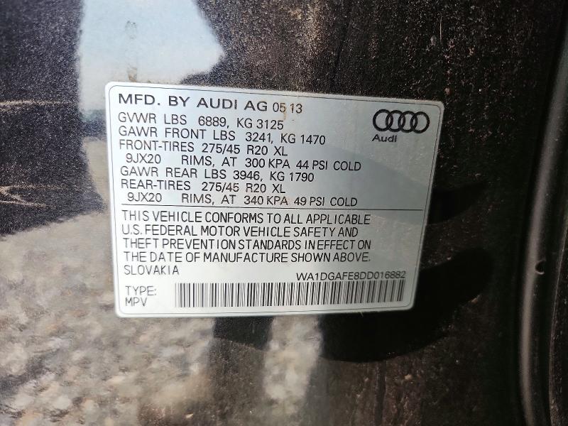 Aukcja sprzedaży 2013 Audi Q7, vin: WA1DGAFE8DD016882, numer aukcji: 59681596