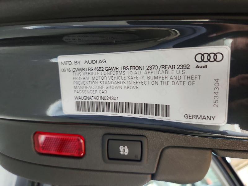 Продажа на аукционе авто 2017 Audi A4, vin: WAUGNAF46HN024301, номер лота: 61202946
