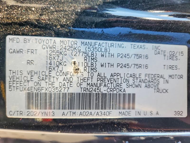 Продажа на аукционе авто 2015 Toyota Tacoma, vin: 5TFUX4EN6FX035277, номер лота: 59136596