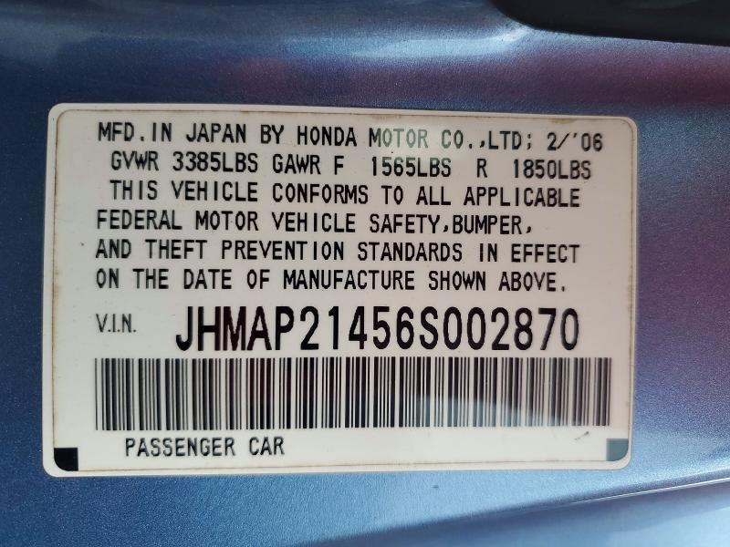 61835986 :رقم المزاد ، JHMAP21456S002870 vin ، 2006 Honda S2000 مزاد بيع