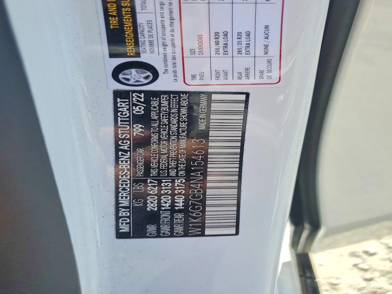 Продажа на аукционе авто 2022 Mercedes-benz S, vin: W1K6G7GB4NA154613, номер лота: 62348206