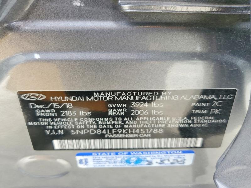 Aukcja sprzedaży 2019 Hyundai Elantra, vin: 5NPD84LF9KH451788, numer aukcji: 85969255