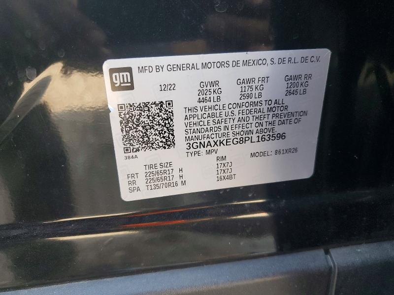 Aukcja sprzedaży 2023 Chevrolet Equinox, vin: 3GNAXKEG8PL163596, numer aukcji: 60518676